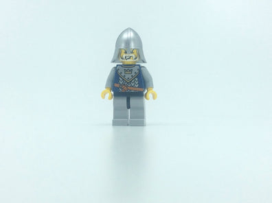 Fantasy Era - Crown Knight Scale Mail with Crown, Helmet with Neck Protector, White Moustache and Beard